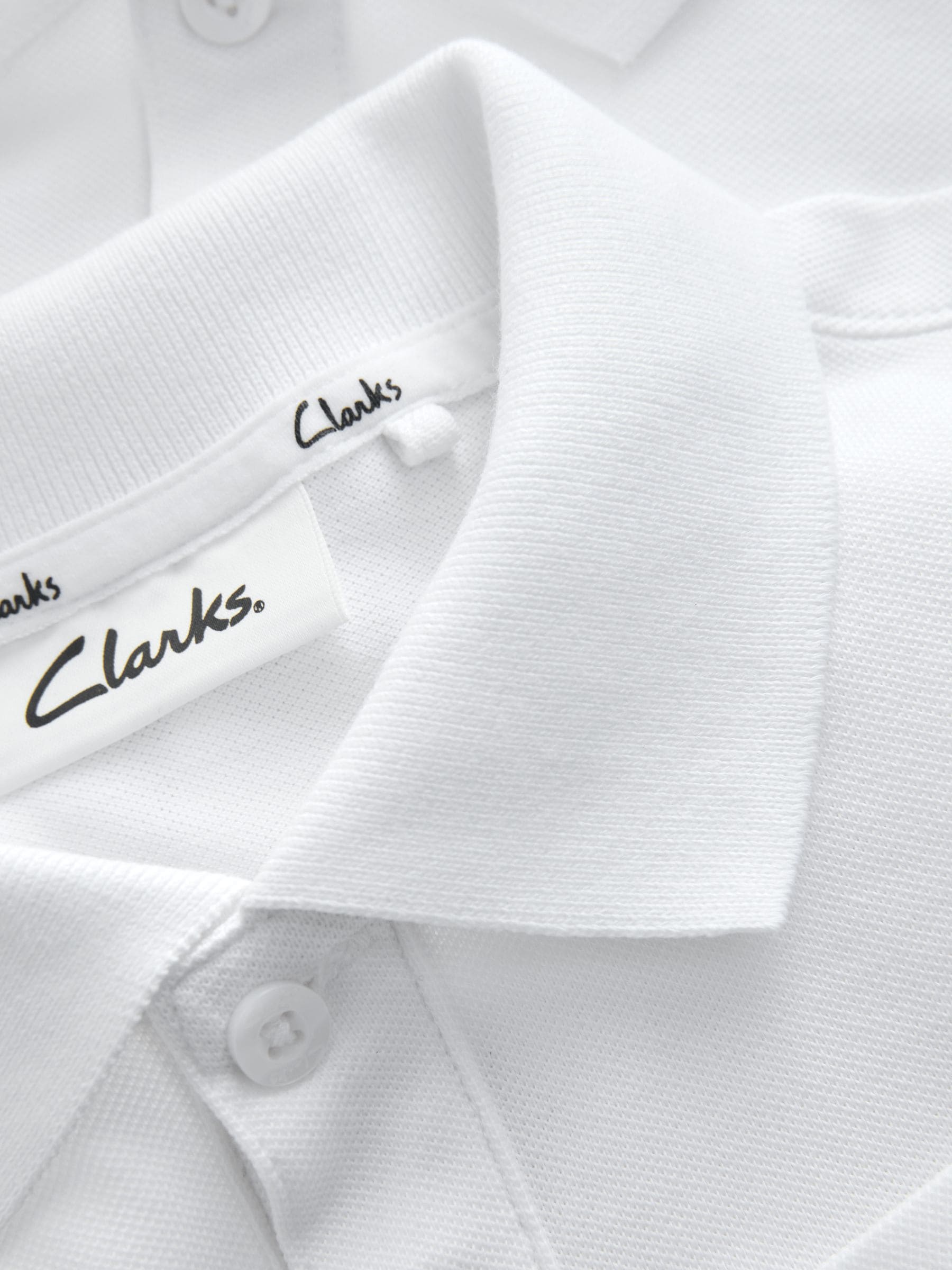 Dsiney Kidz - White Clarks Long Sleeve School Polo Shirts 3 Pack image 5