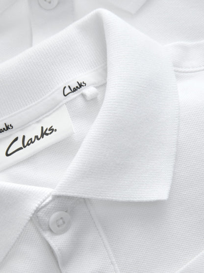 Dsiney Kidz - White Clarks Long Sleeve School Polo Shirts 3 Pack image 5