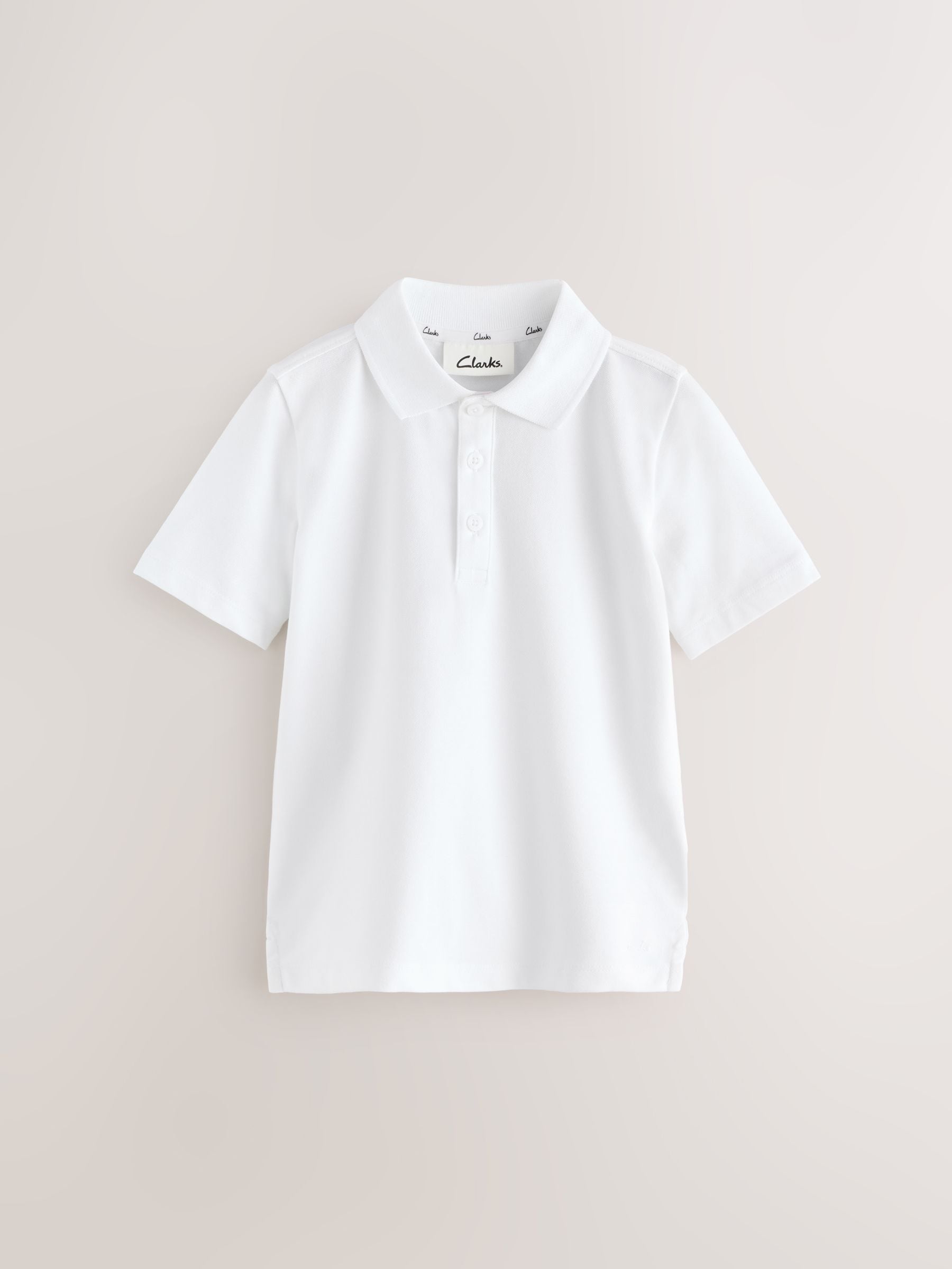 Dsiney Kidz - Clarks White Short Sleeve School Polo Shirts 5 Pack image 6