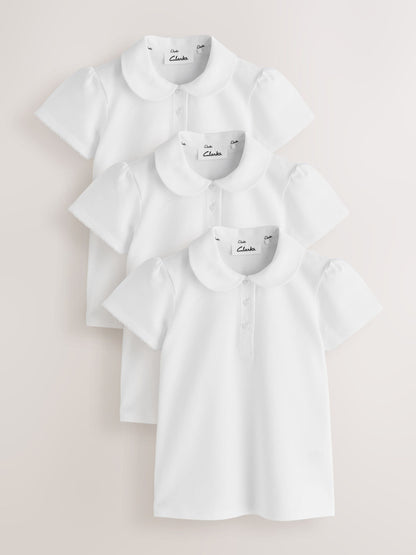 Dsiney Kidz - Clarks White Short Sleeve School Polo Shirts 3 Pack image 1