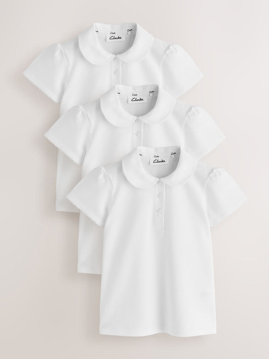Dsiney Kidz - Clarks White Short Sleeve School Polo Shirts 3 Pack image 1