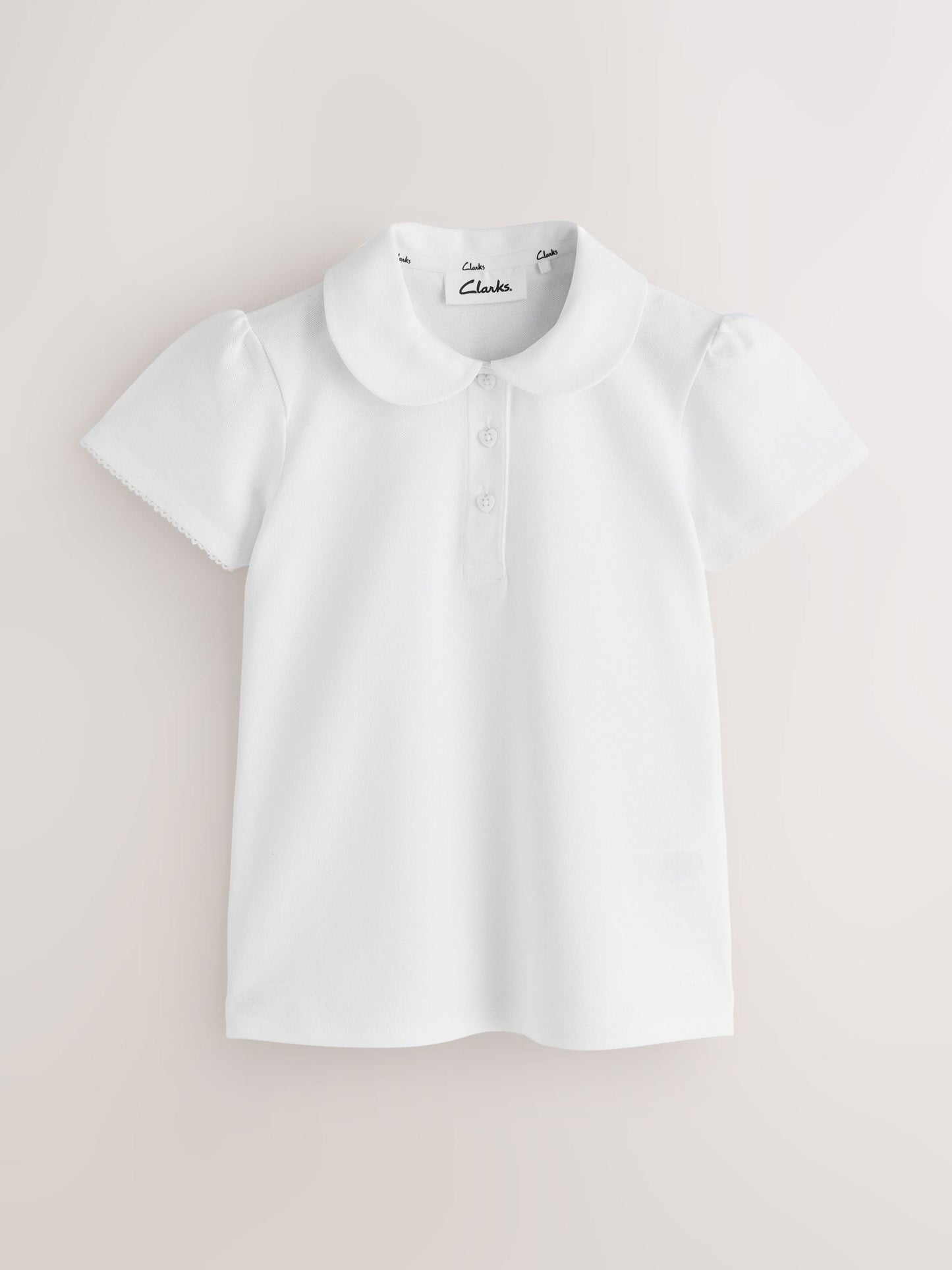 Dsiney Kidz - Clarks White Short Sleeve School Polo Shirts 3 Pack image 5