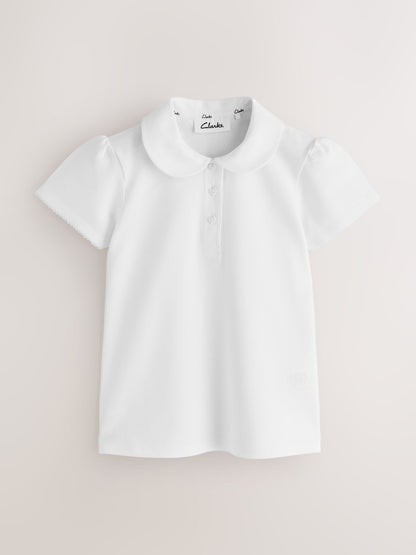 Dsiney Kidz - Clarks White Short Sleeve School Polo Shirts 3 Pack image 5