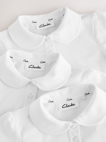 Dsiney Kidz - Clarks White Short Sleeve School Polo Shirts 3 Pack image 6