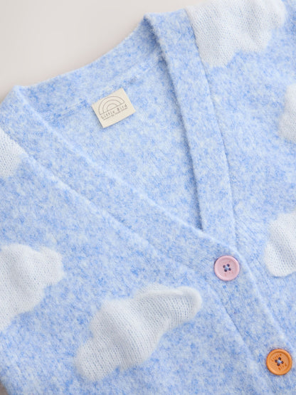 Dsiney Kidz - Little Bird by Jools Oliver Blue Bubble Cloud Button Through Knitted Cardigan image 10