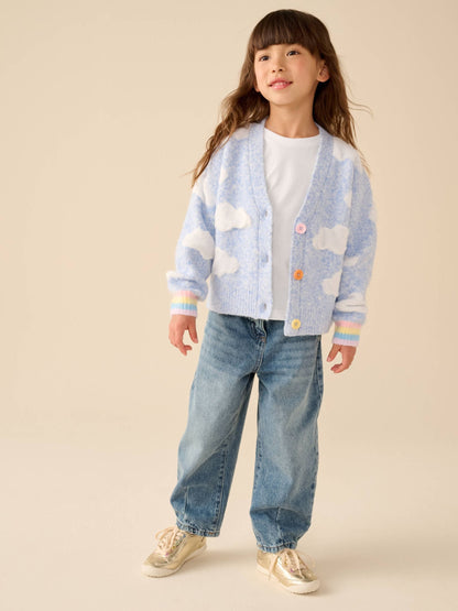 Dsiney Kidz - Little Bird by Jools Oliver Blue Bubble Cloud Button Through Knitted Cardigan image 2