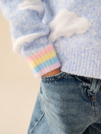 Dsiney Kidz - Little Bird by Jools Oliver Blue Bubble Cloud Button Through Knitted Cardigan image 5