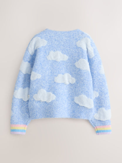 Dsiney Kidz - Little Bird by Jools Oliver Blue Bubble Cloud Button Through Knitted Cardigan image 9