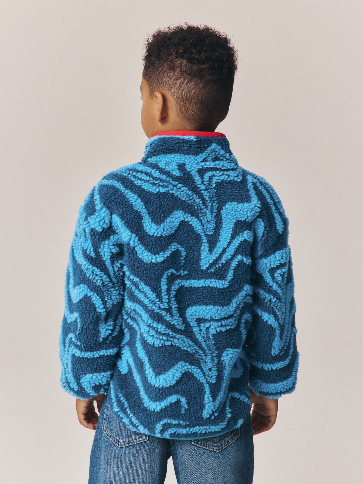 Little Bird Blue Waves Borg Fleece - image 4