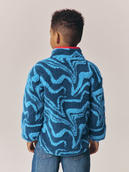 Little Bird Blue Waves Borg Fleece - image 4