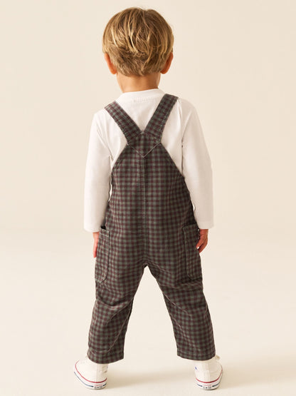 Red/Green Gingham Regular Fit Corduroy Dungarees (3mths-7yrs) - image 3