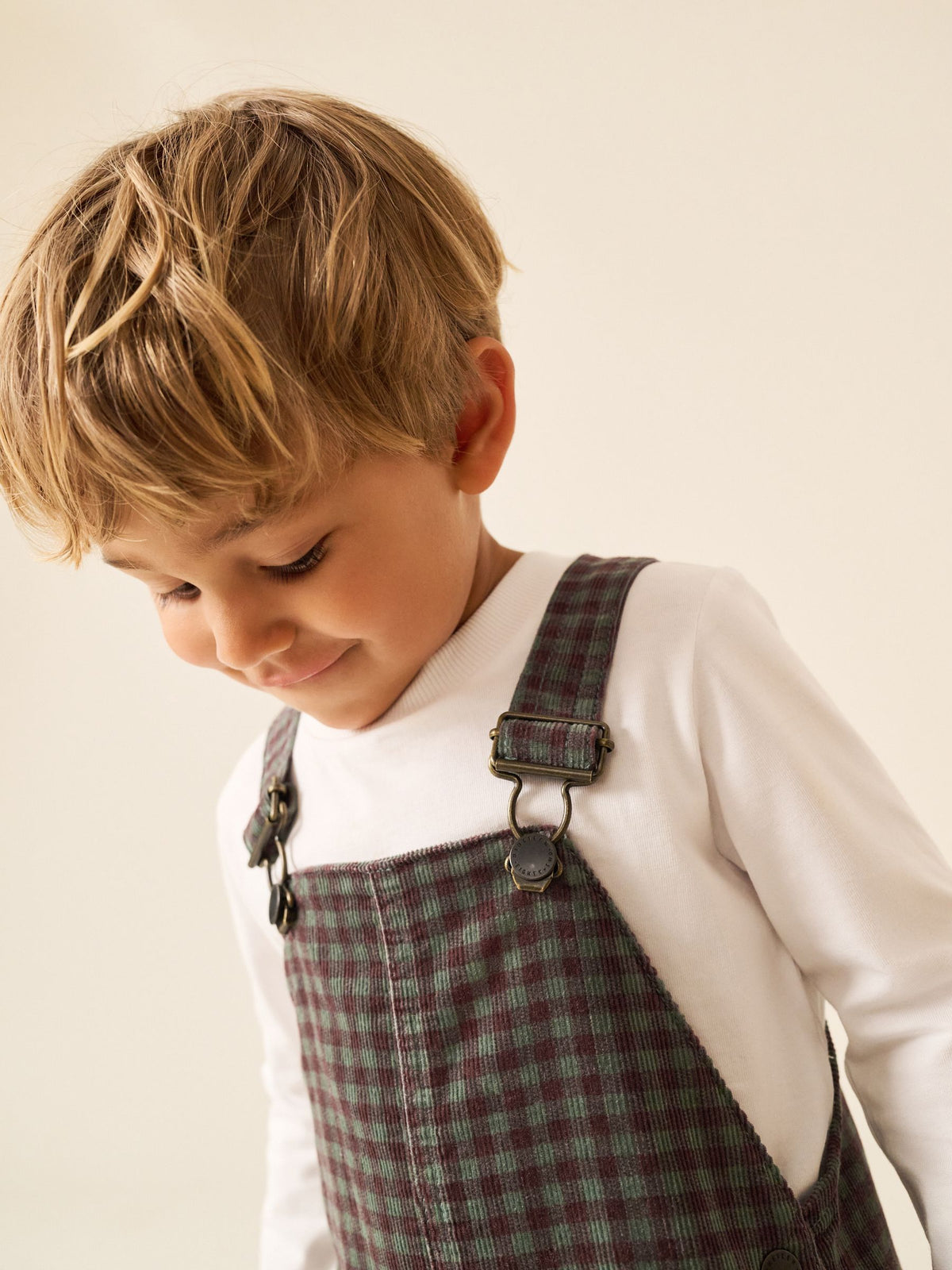 Red/Green Gingham Regular Fit Corduroy Dungarees (3mths-7yrs) - image 4
