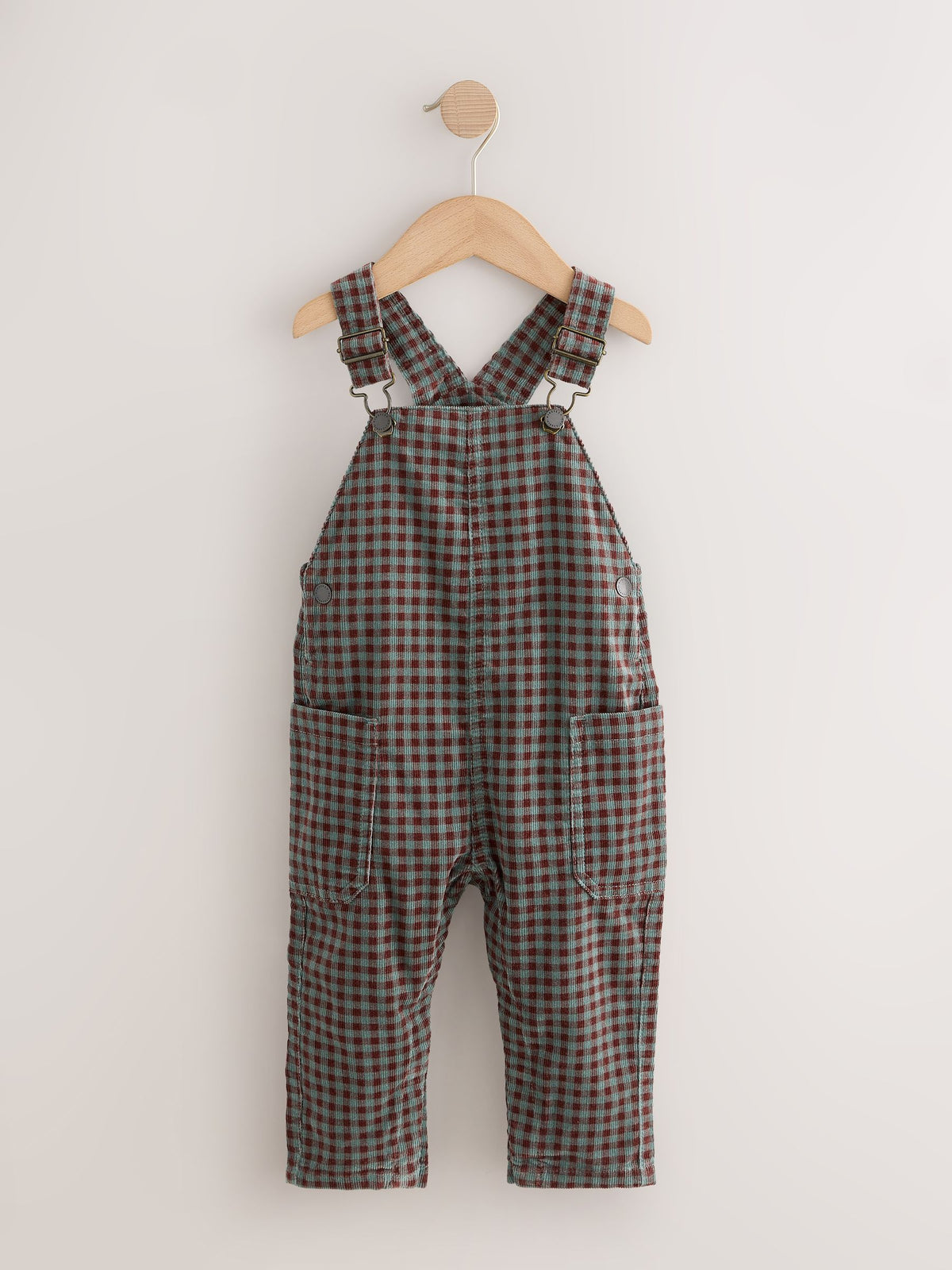 Red/Green Gingham Regular Fit Corduroy Dungarees (3mths-7yrs) - image 6