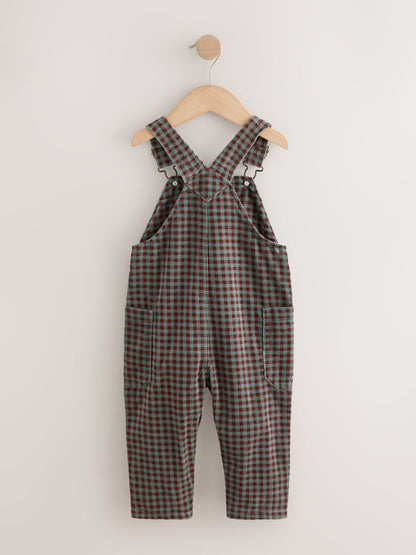 Red/Green Gingham Regular Fit Corduroy Dungarees (3mths-7yrs) - image 7