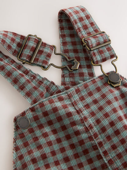 Red/Green Gingham Regular Fit Corduroy Dungarees (3mths-7yrs) - image 8
