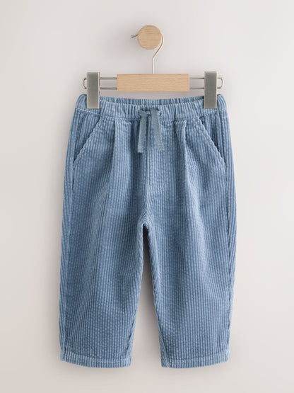 Dsiney Kidz - Blue/Stone Wide Fit Textured Corduroy Trousers 2 Pack (3mths-7yrs) image 3