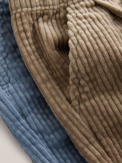 Dsiney Kidz - Blue/Stone Wide Fit Textured Corduroy Trousers 2 Pack (3mths-7yrs) image 7
