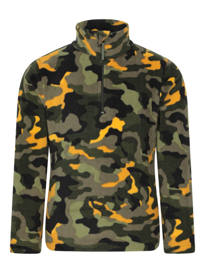 Dsiney Kidz - Mountain Warehouse Khaki Green Pursuit Printed Kids Half-Zip Fleece image 1