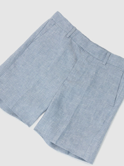 Reiss Soft Blue Atlantic S 3-9 yrs Linen Tailored Shorts image 3