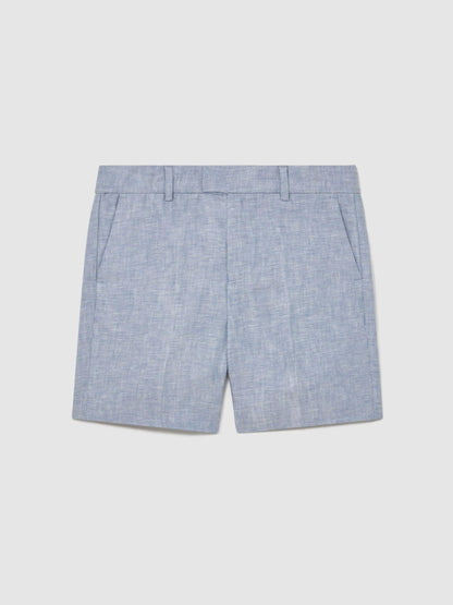 Reiss Soft Blue Atlantic S 3-9 yrs Linen Tailored Shorts image 1