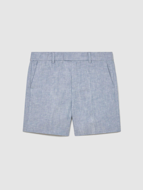 Reiss Soft Blue Atlantic S 3-9 yrs Linen Tailored Shorts image 1