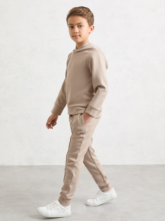 Reiss Stone Barnes 3-9 yrs Premium Interlock Cuffed Logo Joggers image 1