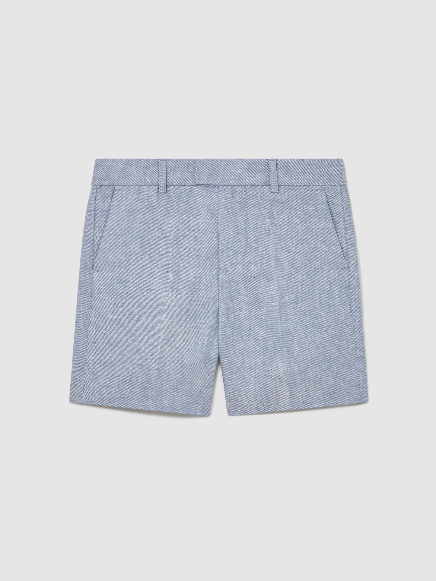 Reiss Soft Blue Atlantic S 9-13 yrs Linen Tailored Shorts image 2