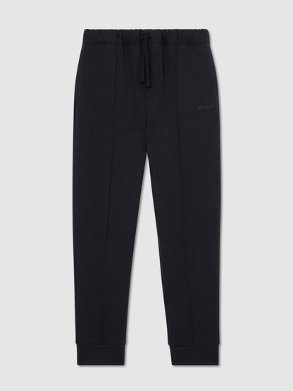 Reiss Navy Barnes 3-9 yrs Premium Interlock Cuffed Logo Joggers image 2