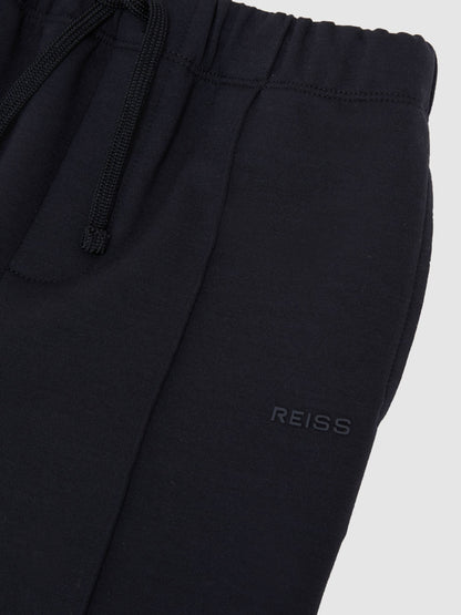 Reiss Navy Barnes 3-9 yrs Premium Interlock Cuffed Logo Joggers image 3