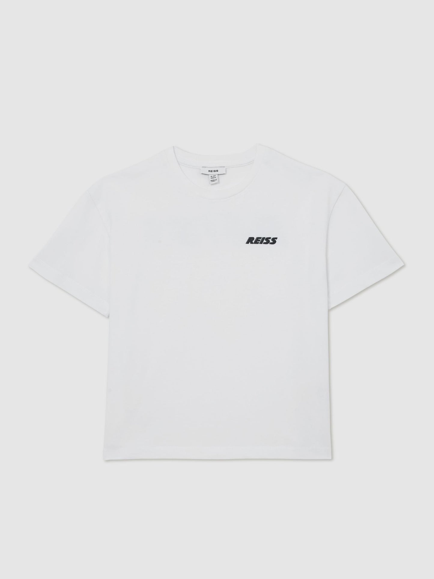 Reiss White Ross 9-13 yrs Cotton Logo Crew-Neck T-Shirt image 2