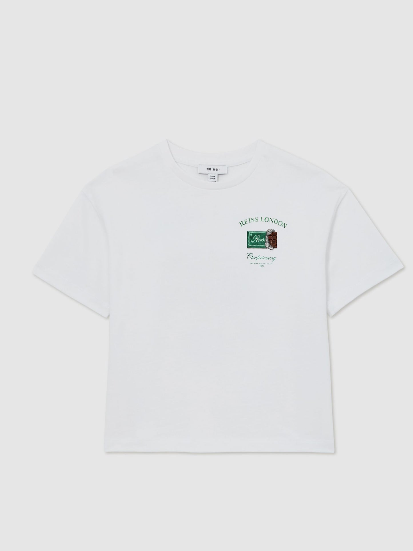Reiss White Milner 9-13 yrs Cotton Chocolate-Print T-Shirt image 2