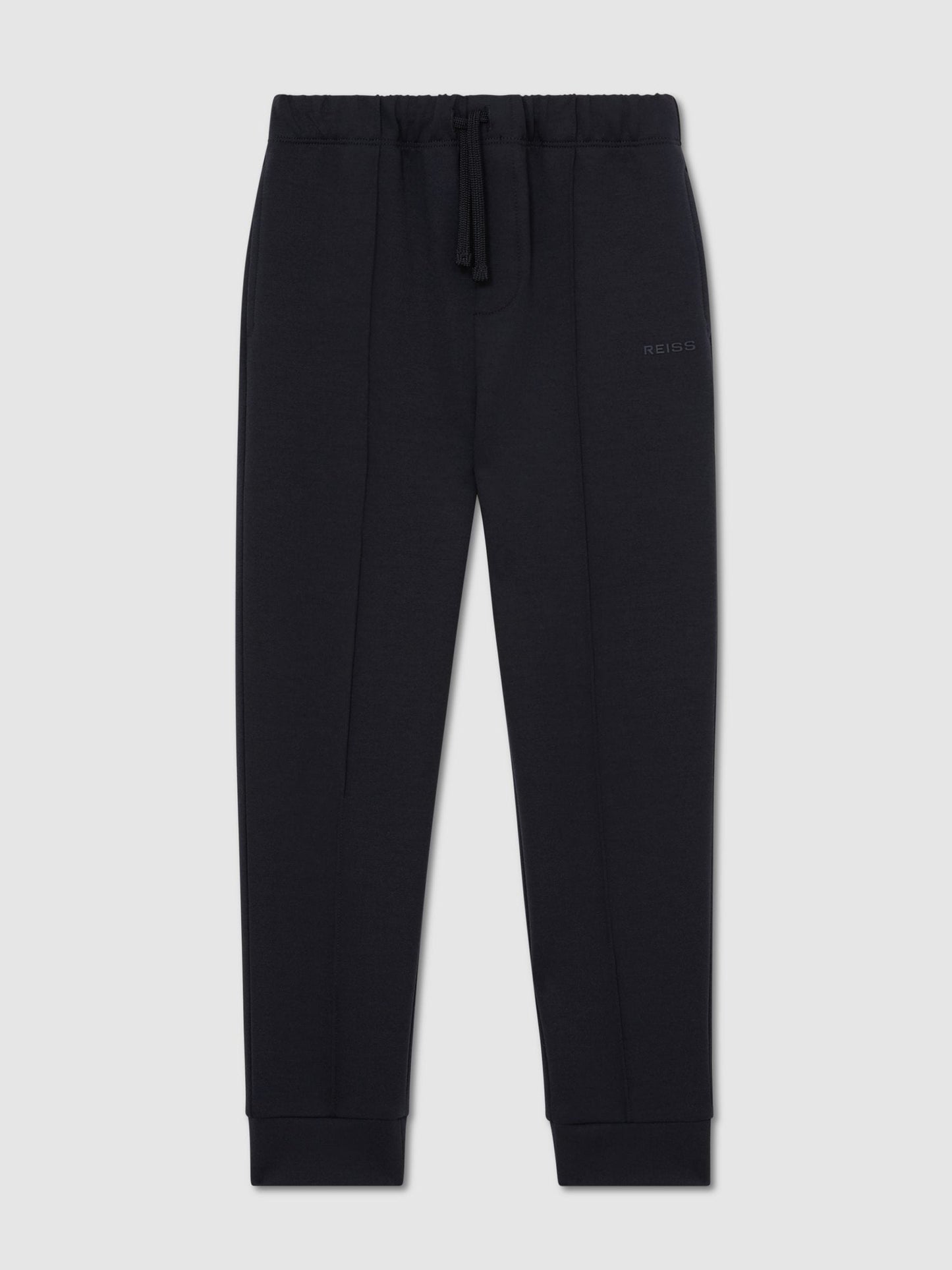 Reiss Navy Barnes 9-13 yrs Premium Interlock Cuffed Logo Joggers image 2