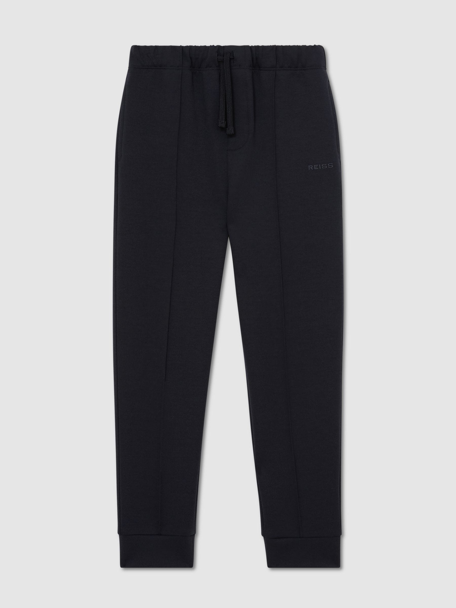 Reiss Navy Barnes 9-13 yrs Premium Interlock Cuffed Logo Joggers image 2