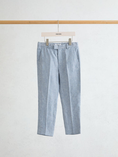Reiss Soft Blue Atlantic T 9-13 yrs Linen Tailored-Fit Trousers image 1