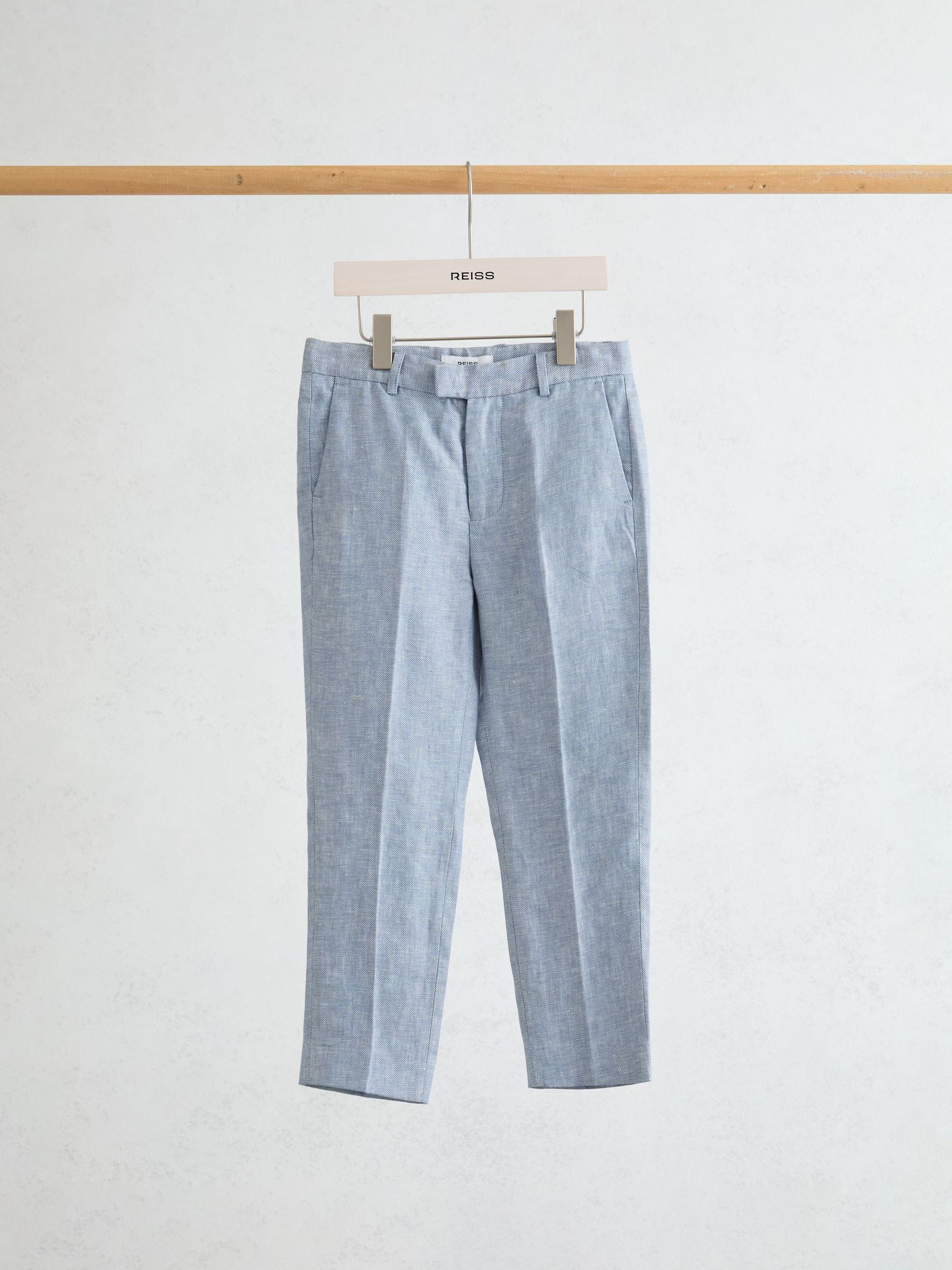 Reiss Soft Blue Atlantic T 9-13 yrs Linen Tailored-Fit Trousers image 1