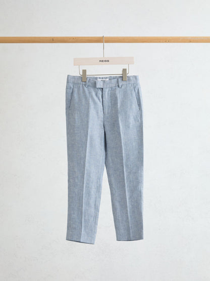 Reiss Soft Blue Atlantic T 9-13 yrs Linen Tailored-Fit Trousers image 1