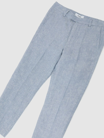 Reiss Soft Blue Atlantic T 9-13 yrs Linen Tailored-Fit Trousers image 3
