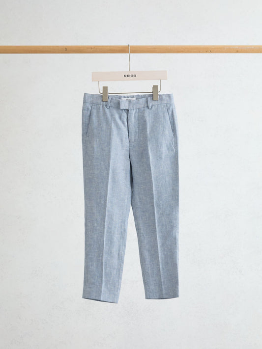 Reiss Soft Blue Atlantic T 3-9 yrs Linen Tailored-Fit Trousers image 2