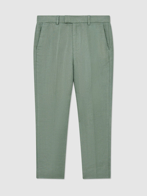 Reiss Sage Green Atlantic T 3-9 yrs Linen Tailored-Fit Trousers image 1