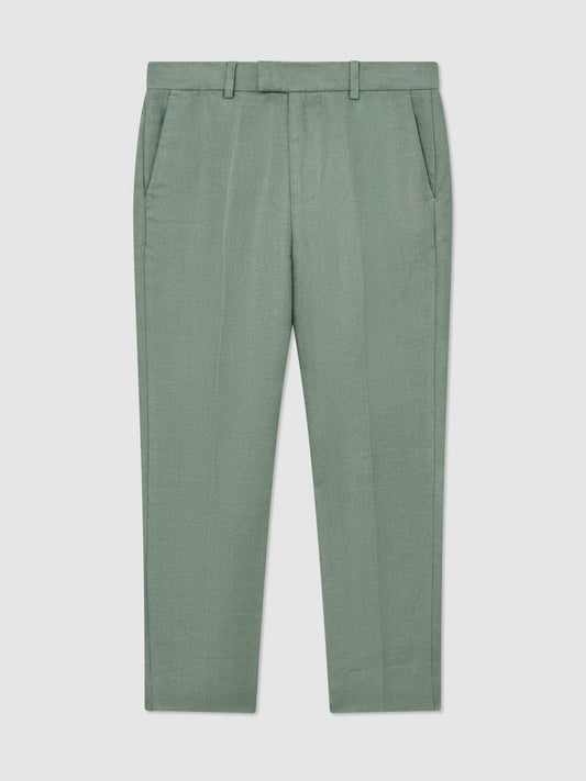 Reiss Sage Green Atlantic T 3-9 yrs Linen Tailored-Fit Trousers image 1