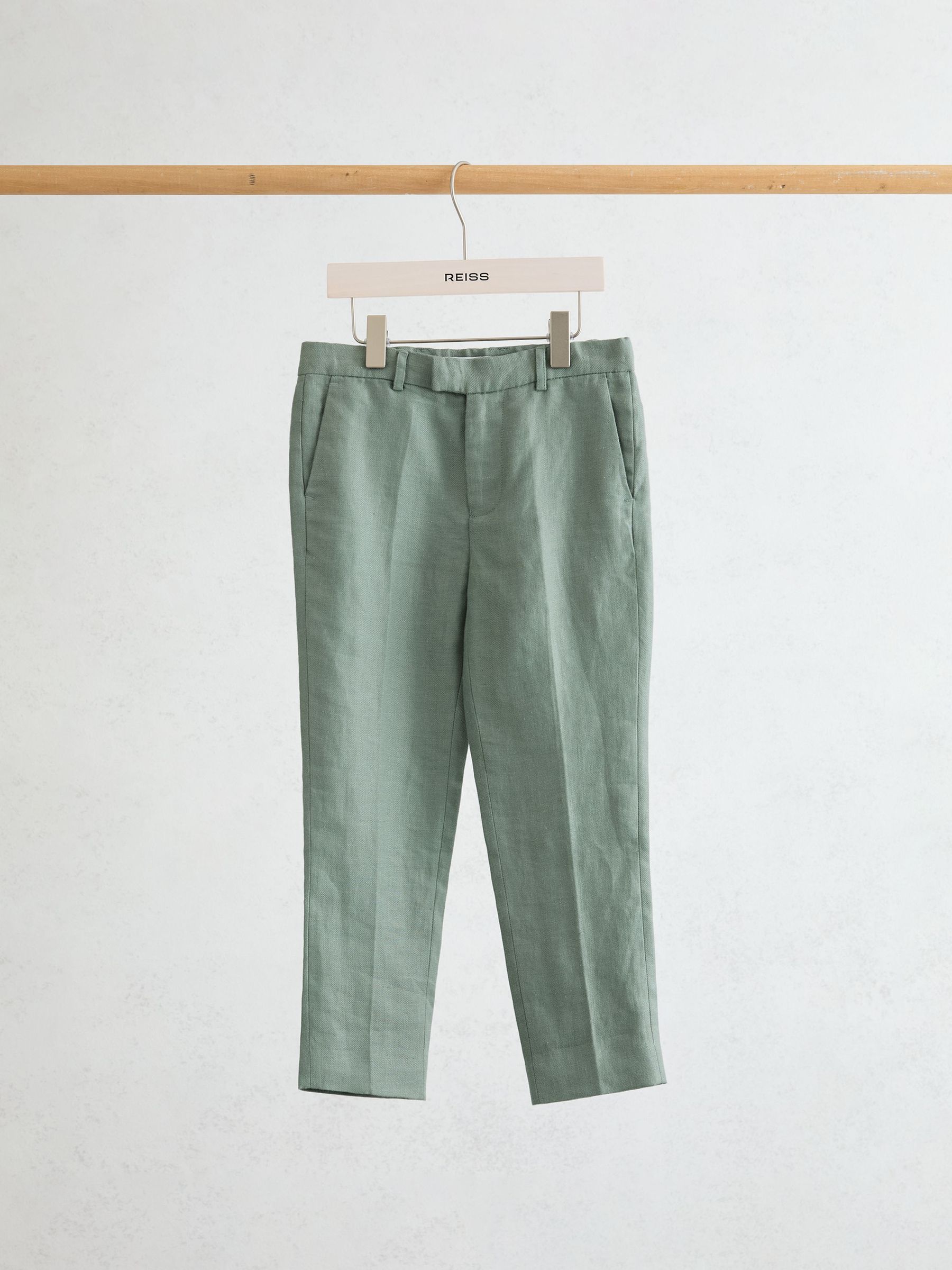 Reiss Sage Green Atlantic T 3-9 yrs Linen Tailored-Fit Trousers image 2