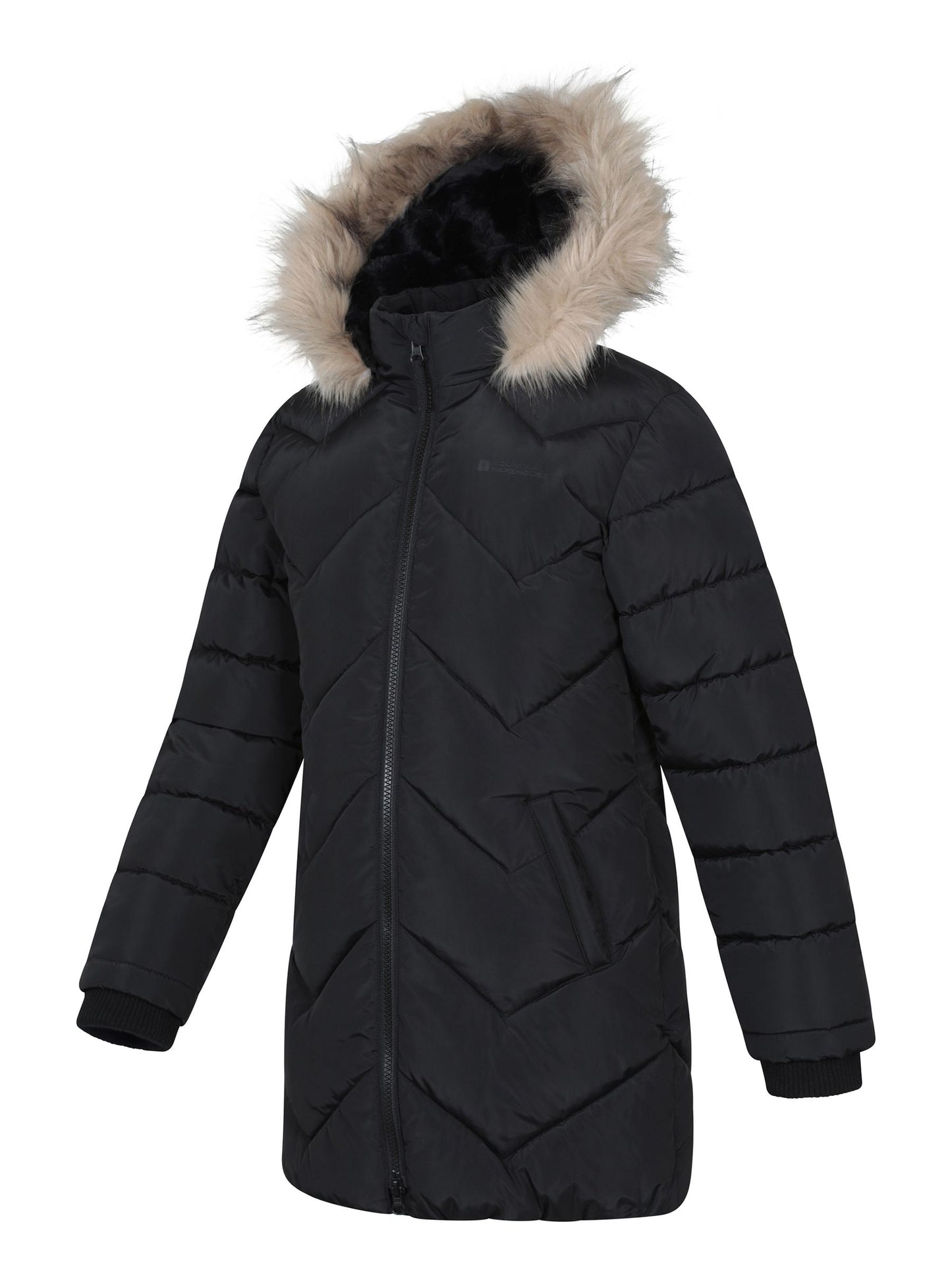 Dsiney Kidz - Mountain Warehouse Black Galaxy Water Resistant Long Padded Jacket image 2