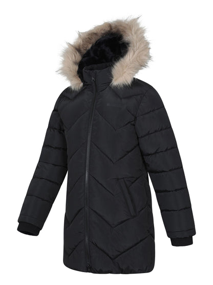 Dsiney Kidz - Mountain Warehouse Black Galaxy Water Resistant Long Padded Jacket image 2
