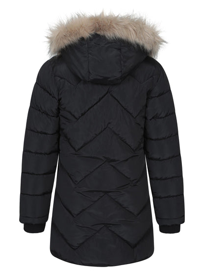 Dsiney Kidz - Mountain Warehouse Black Galaxy Water Resistant Long Padded Jacket image 3