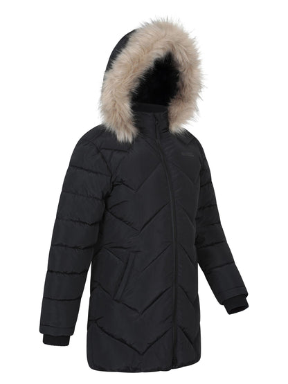 Dsiney Kidz - Mountain Warehouse Black Galaxy Water Resistant Long Padded Jacket image 4