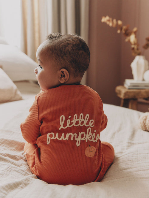 Orange Two Way Zip Baby Sleepsuit (0mths-3yrs) image 1