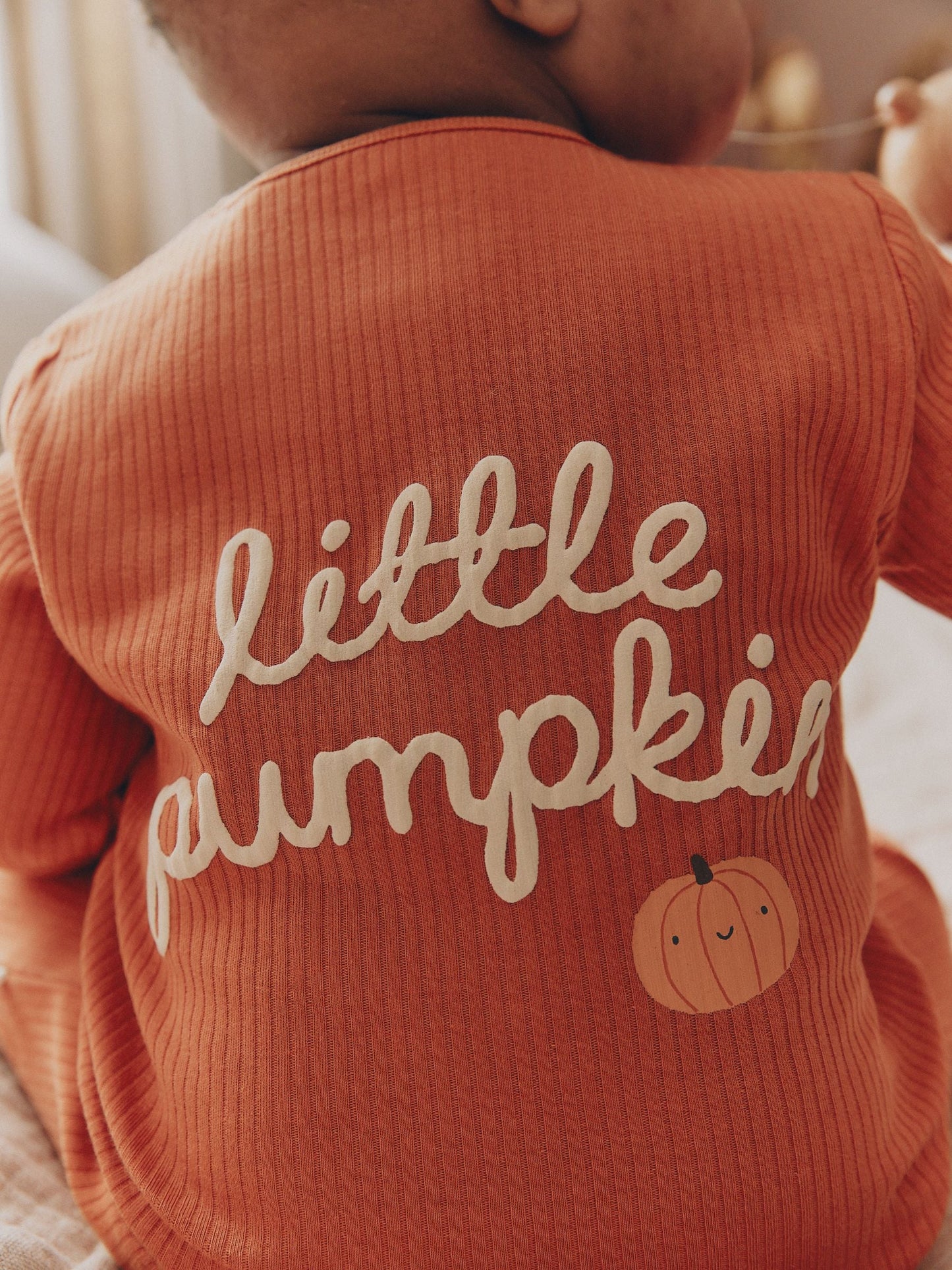 Orange Little Pumpkin Two Way Zip Baby Sleepsuit (0mths-3yrs) image 3