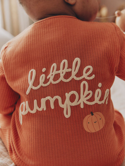 Orange Little Pumpkin Two Way Zip Baby Sleepsuit (0mths-3yrs) image 3
