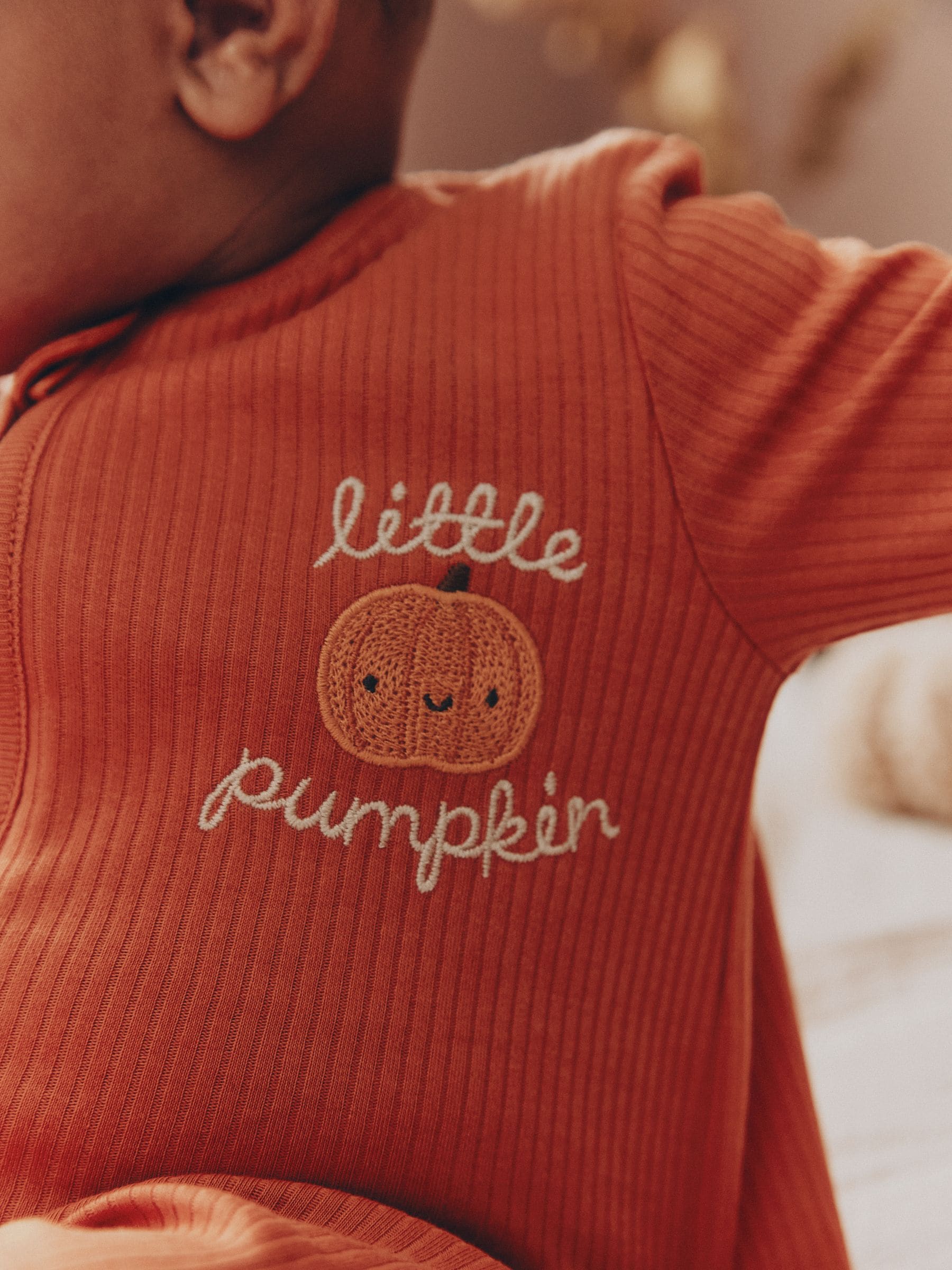 Orange Little Pumpkin Two Way Zip Baby Sleepsuit (0mths-3yrs) image 4