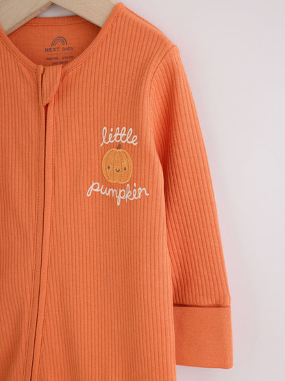 Orange Little Pumpkin Two Way Zip Baby Sleepsuit (0mths-3yrs) image 8